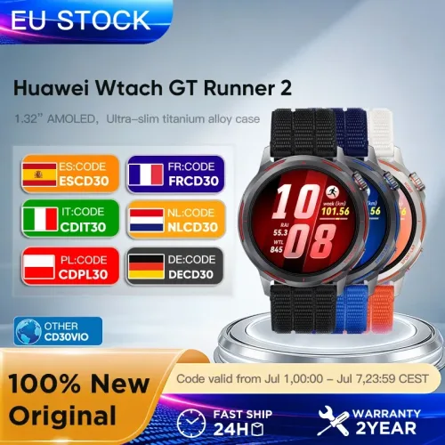 Huawei, HUAWEI Watch GT Runner 2 Smartwatch, Lauf-GPS-Ultra-Präzise Smartwatch, bis zu 14 Tage Autonomie, Marathon-Modus, Echtzeit-Rhythmus, edles Design aus Titan