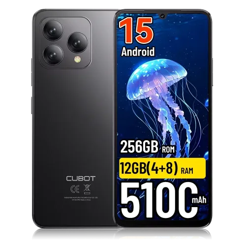 Cubot, [Versand aus Polen] Cubot A40 Smartphone Android 15 12GB(4+8)+ 256GB 5100mAh NFC 6,88'' 120Hz Gesichtserkennung 4G Telefon