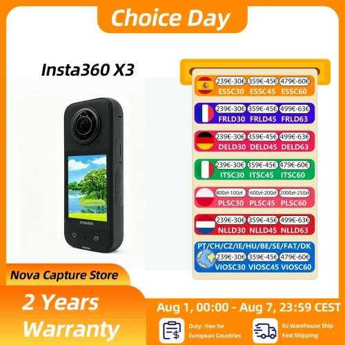 Insta360 X3 ? robuste Action-Kamera mit 1/2-Zoll-48MP-Sensoren, 5.7K Active HDR-Video, 72MP-Foto, 4K-Einzelobjektiv Insta360 X3 Kamera
