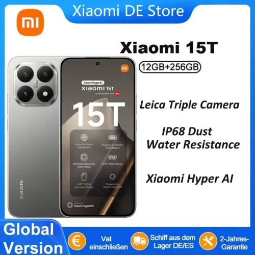 Xiaomi, Global Version Xiaomi 15T 12GB 256GB Mobile Phones Leica Triple Camera AI Ecosystem Creativity Assistant Immersive 6.83" Display