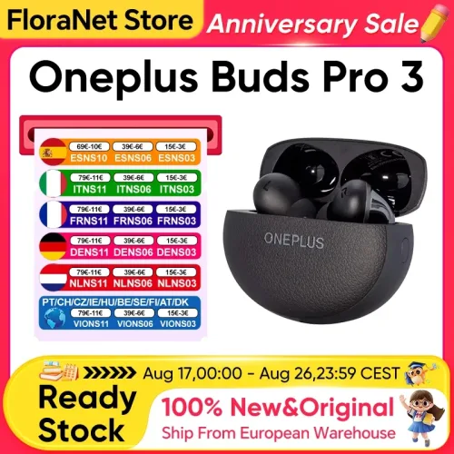 OnePlus, Globale Version OnePlus Buds Pro 3 Kopfhörer mit bis zu 50dB Geräuschunterdrückung, Spatial Audio mit Head-Tracking und Hi-Resolution Audio