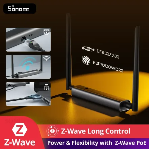 SONOFF, SONOFF Dongle-MZG23 Z-Wave 800 PoE Dongle Max EFR32ZG23 ESP32D0WDR2 Dual-Chip Unterstützt Ethernet Wi-Fi USB Mit Z-Wave Langstrecken-Reichweite