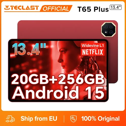 Teclast T65 Plus 13,4 Zoll 2K Android 15 Tablet 120Hz Display MTK Helio G99 Max. 20GB RAM 256GB ROM 10000mAh 13MP+8MP 4G LTE