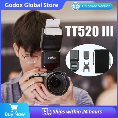 Godox TT520III Speedlite Wireless THINKLITE Universal-Kamerablitz für Canon Nikon Pentax Olympus DSLR-Kameras für Canon EOS 90D