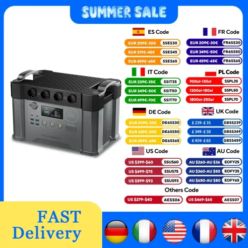 ALLPOWERS, ALLPOWERS S2000 PRO Solargenerator 2400W Batterieladegerät 110/230V Reine Sinuswelle AC-Steckdose & SE100 2×100W Tragbares Solarpanel