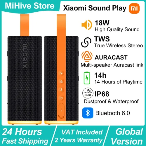 2026 Xiaomi Sound Play, 18W Tragbarer Bluetooth-Lautsprecher, 2600mAh 14h Akkulaufzeit, TWS True Wireless Stereo, IP68 Bluetooth 6.0