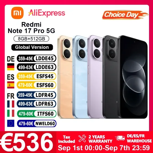 Xiaomi, Global Version Redmi Note 17 Pro 5G  smartphone 5G 6.83? IP66 lP68  8340mAh battery 67W HyperCharge 120Hz refresh rate Powerful Snapdragon 6s Gen 4 Xiaomi HyperOs 3