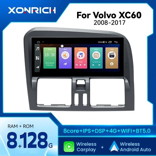 Android 15 Autoradio für Volvo XC60 2008?2017, HD-Touchscreen, GPS-Navigation, kabelloses Carplay, Multimedia-Player, Plug & Play
