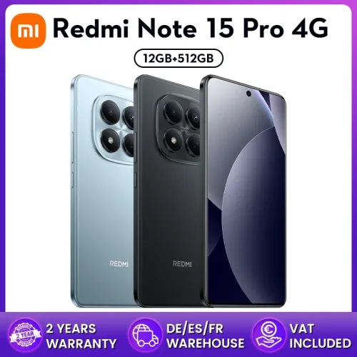 Xiaomi, Globale Version Xiaomi REDMI Note 15 Pro 4G Smartphone 6,77 Zoll FHD 6500 mAh 45 W Turbo-Ladung 120 Hz 200 MP Hauptkamera IP65 NFC