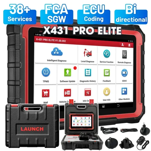 LAUNCH, LAUNCH X431 PRO ELITE Autodiagnosetools Auto-OBD-OBD2-Scanner CAN FD/DOIP ECU-Codierung Bidirektionale Steuerung 31+ Reset
