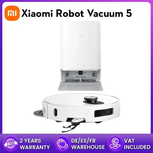 Xiaomi, Globale Version Xiaomi Robot Vacuum 5 (X20+ Upgrade) mit intelligenter Sprachsteuerung, App-Steuerung, 20000Pa stärkster Xiaomi-Saugkraft, intelligentem Reinigungspfad, erweiterbarem Doppelroboterarm