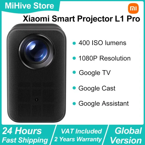 Xiaomi, Xiaomi Smart Projektor L1 Pro, 400 ISO Lumen Google TV 1080p Physische Auflösung, Autofokus & Automatische Trapezkorrektur, Dolby Audio