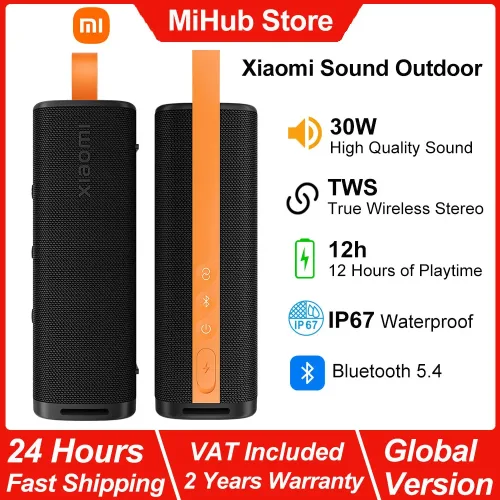 Xiaomi, Neuer Xiaomi Sound Outdoor, 30W Leichter Tragbarer Lautsprecher, TWS Stereo Combo, IP67 BT5.4 Kabelloser Lautsprecher, 12h Lange Akkulaufzeit