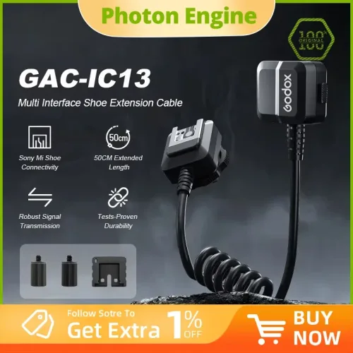 Godox GAC-IC13 Multi Interface Schuh Audio Verlängerungskabel für ECM XLR-k3m Blitzschuh Adapter Digital Analog