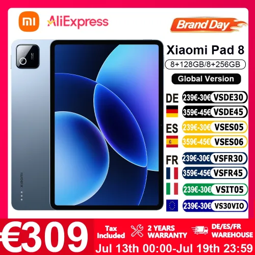 Xiaomi, Globale Version Xiaomi Pad 8 11,2 Zoll Snapdragon ®   8s Gen 4 144Hz-Display 9200mAh Typ-C 45W Turbo-Ladung IPv6 Xiaomi HyperOS 3