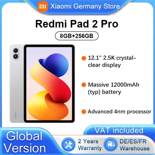 Xiaomi, Global Version Xiaomi Redmi Pad 2 Pro Wifi 8+256GB 12.1 Inch 2.5K Crystal-clear Certified Eye-care Display Quad Speakers Massive 12000mAh (typ) Battery Tablet PC