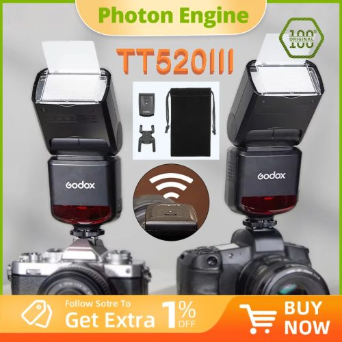 Godox, Godox TT520III Speedlite Wireless THINKLITE Universal-Kamerablitz für Canon Nikon Pentax Olympus DSLR-Kameras für Canon EOS 90D