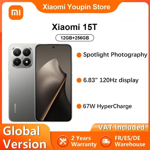 Xiaomi, Global Version Xiaomi 15T 12GB 256GB Mobile Phones Leica Triple Camera AI Ecosystem Creativity Assistant Immersive 6.83" Display