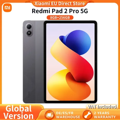 Xiaomi, Xiaomi Redmi Pad 2 Pro 5G 8GB+256GB 12,1" 2,5K Display 120Hz Snapdragon 7s Gen4 8MP Kamera 12000mAh Local+ Tablet Schnelle Lieferung