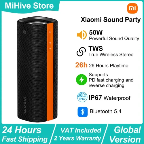 Xiaomi, Xiaomi Sound Party, 50 W tragbarer Bluetooth-Lautsprecher, Harman AudioEFX TWS-Modus, 26 Stunden Spielzeit, kabelloser Lautsprecher mit intelligenter Konnektivität