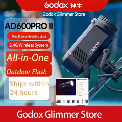Godox, Godox Wireless All-in-One Outdoor-Blitzgerät 600 W AD600Pro II TTL mit Hochgeschwindigkeitssynchronisation, kompatibel mit Canon, Nikon, Sony, Olympus