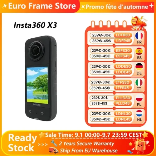 INSTA360, Insta360 X3 ? robuste Action-Kamera mit 1/2-Zoll-48MP-Sensoren, 5.7K Active HDR-Video, 72MP-Foto, 4K-Einzelobjektiv Insta360 X3 Kamera
