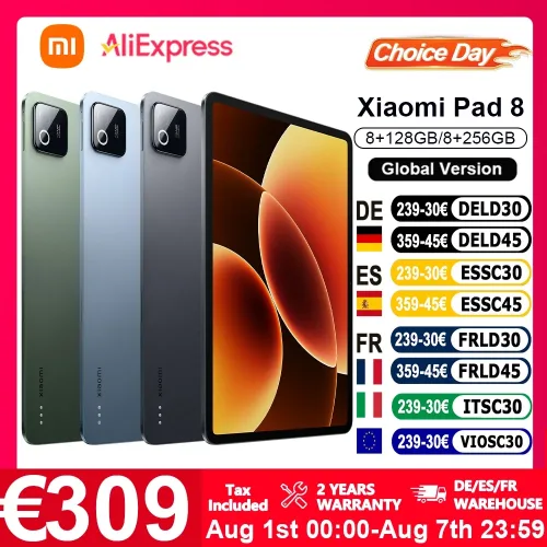 Xiaomi, Globale Version Xiaomi Pad 8 11,2 Zoll Snapdragon ®   8s Gen 4 144Hz-Display 9200mAh Typ-C 45W Turbo-Ladung IPv6 Xiaomi HyperOS 3