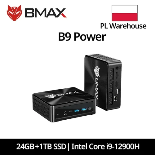 BMAX, BMAX B9 Power Mini-PC Intel Core i9-12900H 14 Kerne Max. 5,0 GHz 24 GB RAM 1 TB SSD WiFi 6 Bluetooth HDMI USB