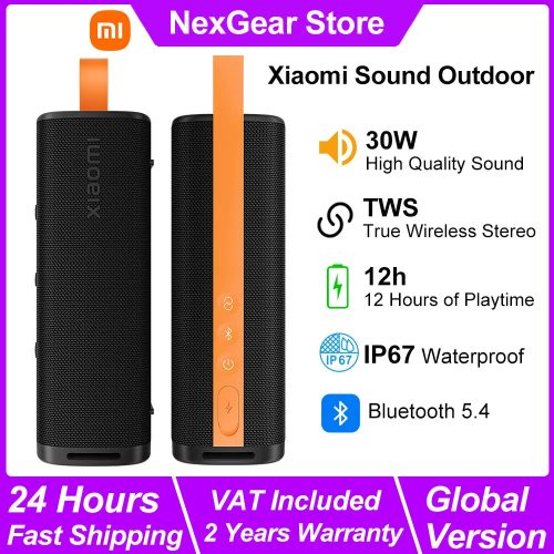 Neuer Xiaomi Sound Outdoor, 30W Leichter Tragbarer Lautsprecher, TWS Stereo Combo, IP67 BT5.4 Kabelloser Lautsprecher, 12h Lange Akkulaufzeit