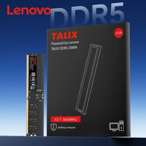 Lenovo TALIX DDR5 32GB 5600MHz Desktop-RAM Hochgeschwindigkeits-1,2V Non-ECC UDIMM-Speicher für Gaming, Videobearbeitung, Büro-Multitasking
