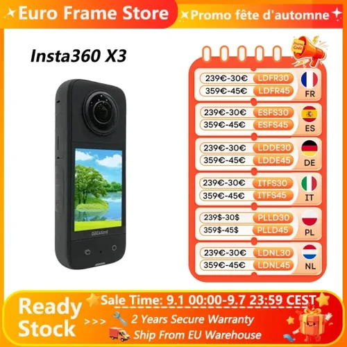 INSTA360, Insta360 X3 ? robuste Action-Kamera mit 1/2-Zoll-48MP-Sensoren, 5.7K Active HDR-Video, 72MP-Foto, 4K-Einzelobjektiv Insta360 X3 Kamera