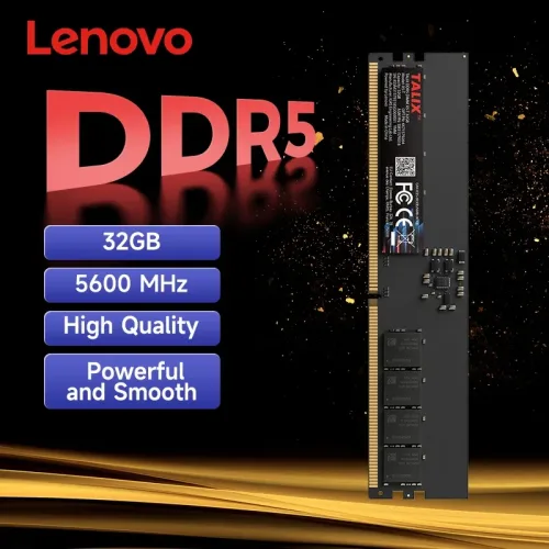 Lenovo, Lenovo TALIX DDR5 32GB 5600MHz Desktop-RAM Hochgeschwindigkeits-1,2V Non-ECC UDIMM-Speicher für Gaming, Videobearbeitung, Büro-Multitasking