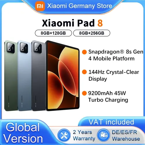Xiaomi, Globale Version Xiaomi Pad 8 11,2 Zoll Snapdragon ®   8s Gen 4 144Hz-Display 9200mAh Typ-C 45W Turbo-Ladung IPv6 Xiaomi HyperOS 3