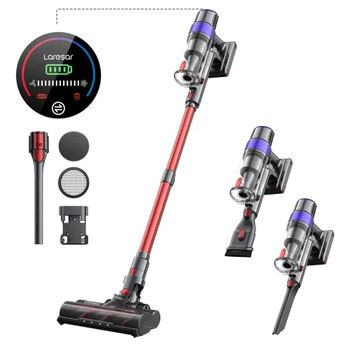LARESAR, LARESAR V8 48 kPa 500 W Akku-Staubsauger Elite 8 Auto 60 Minuten Haushaltsgeräte kabelloser abnehmbarer Akku NEU Bürstenloser Motor