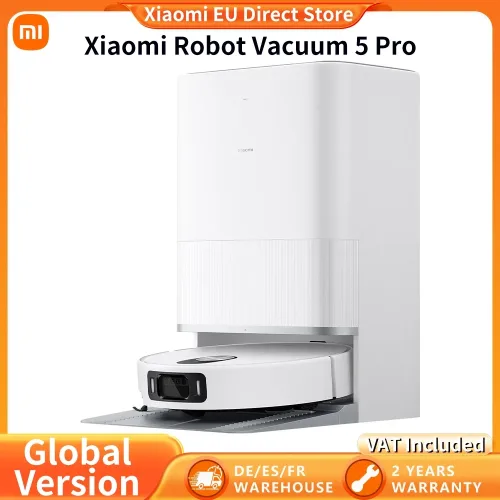 Xiaomi, Globale Version Xiaomi Robot Vacuum 5 Pro (X20+-Upgrade) AI-Kamera-Identifizierung 200 Arten von Hinderniserkennung Heben und niedrigen LDS reinigen und tief in niedrigen Räumen HD-Video Einweganrufe