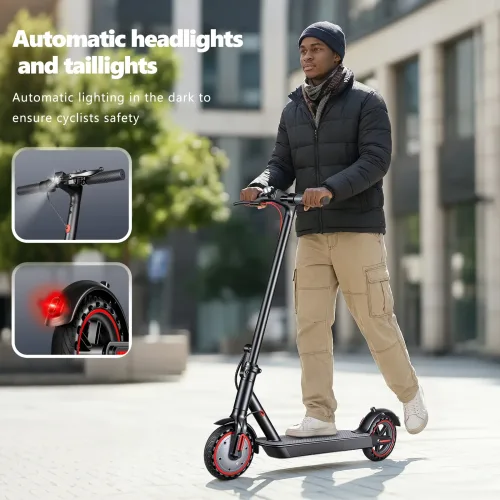 10,4Ah Leichter Elektroroller für Pendler Erwachsene Explosionsgeschützte Reifen Duales Bremssystem APP-Unterstützung E-Scooter 25km/h oder 30km/h