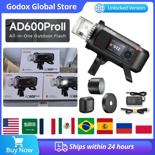 Godox, Godox Wireless All-in-One Outdoor-Blitzgerät 600 W AD600Pro II TTL mit Hochgeschwindigkeitssynchronisation, kompatibel mit Canon, Nikon, Sony, Olympus