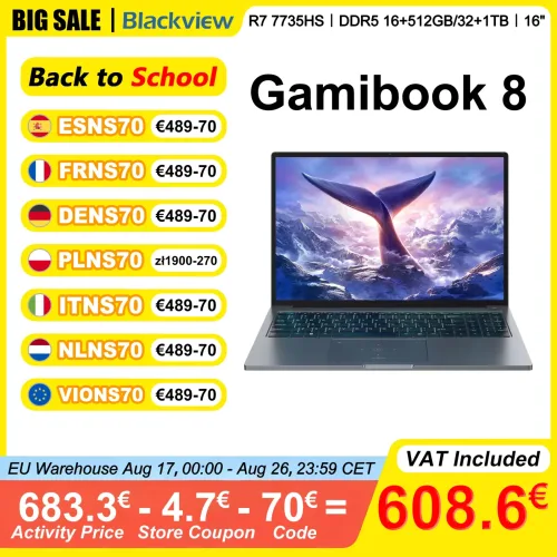 BLACKVIEW, Blackview AceBook 6 Laptop 15,6 Zoll FHD IPS Intel N150 16 GB RAM 512 GB SSD Windows 11 Home 180 °   Flip-Notebook Intel UHD-Grafik