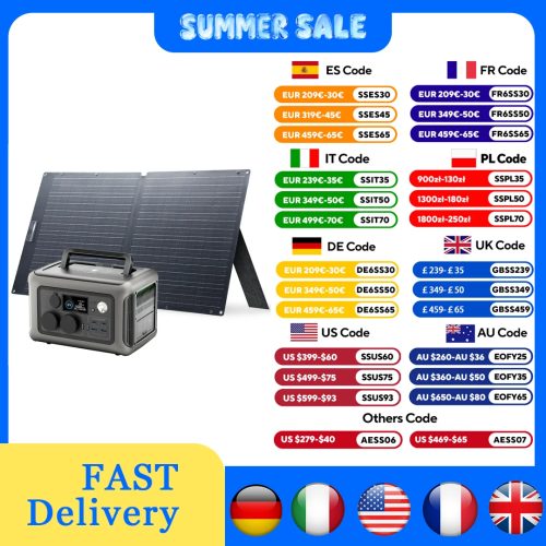 ALLPOWERS, ALLPOWERS R600 299Wh 600W LiFePO4 Tragbares Kraftwerk mit 100W / 140W / 200W Solarpanel (optional) für den Heimgebrauch, Camping, Wohnmobil