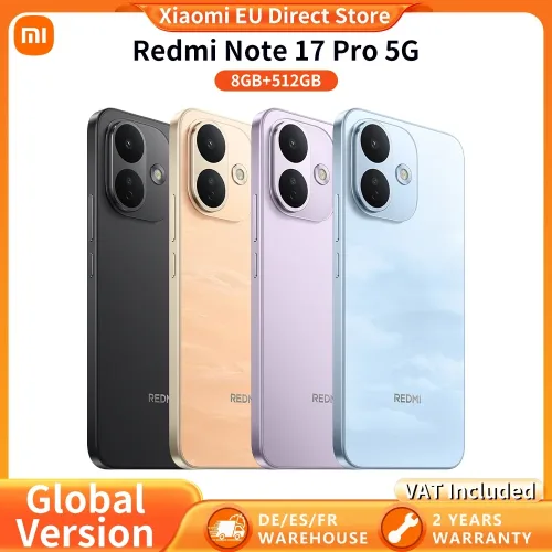 Xiaomi, Global Version Redmi Note 17 Pro 5G  smartphone 5G 6.83? IP66 lP68  8340mAh battery 67W HyperCharge 120Hz refresh rate Powerful Snapdragon 6s Gen 4 Xiaomi HyperOs 3