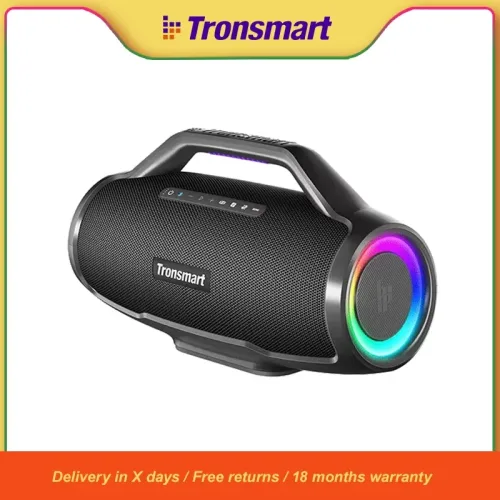 Tronsmart, Tronsmart Bang Max Bluetooth-Lautsprecher, kabelloser, leistungsstarker Lautsprecher mit 130 W, Gitarren-/Mikrofoneingang, Synchronisierung mit über 100 Lautsprechern, APP-Steuerung
