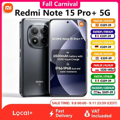 Redmi, Xiaomi Redmi Note 15 Pro Plus 5G 8GB 256GB 12GB 512GB NFC Smartphone 6500mAh Akku 100W Hyper Charge 200MP Kamera