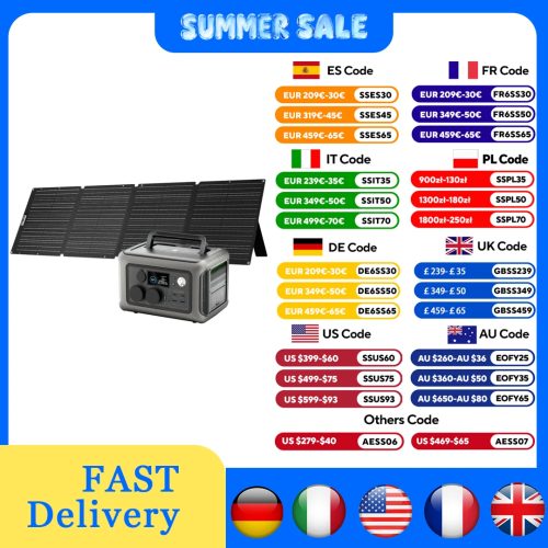 ALLPOWERS R600 299Wh 600W LiFePO4 Tragbares Kraftwerk mit 100W / 140W / 200W Solarpanel (optional) für den Heimgebrauch, Camping, Wohnmobil