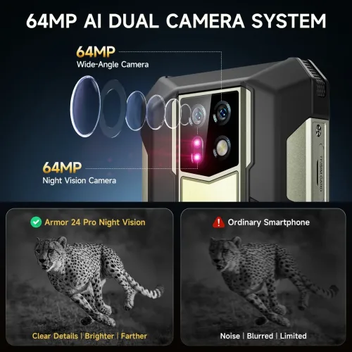 ULEFONE, ?eSIM?Ulefone Armor 24 Pro Robustes Smartphone 22000mAh Helio G200 6.78" FHD+ 120Hz 12GB+256GB 64MP Nachtsicht Android 16 Wasserdicht