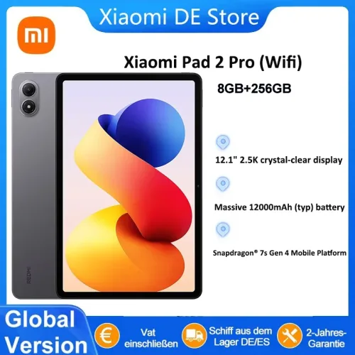 Xiaomi, Global Version Xiaomi Redmi Pad 2 Pro Wifi 8+256GB 12.1 Inch 2.5K Crystal-clear Certified Eye-care Display Quad Speakers Massive 12000mAh (typ) Battery Tablet PC