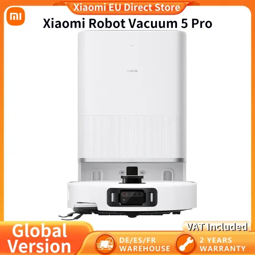 Xiaomi, Globale Version Xiaomi Robot Vacuum 5 Pro (X20+-Upgrade) AI-Kamera-Identifizierung 200 Arten von Hinderniserkennung Heben und niedrigen LDS reinigen und tief in niedrigen Räumen HD-Video Einweganrufe