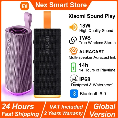 Xiaomi, 2026 Xiaomi Sound Play, 18W Tragbarer Bluetooth-Lautsprecher, 2600mAh 14h Akkulaufzeit, TWS True Wireless Stereo, IP68 Bluetooth 6.0