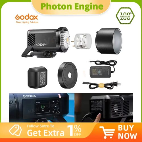 Godox, Godox Wireless All-in-One Outdoor-Blitzgerät 600 W AD600Pro II TTL mit Hochgeschwindigkeitssynchronisation, kompatibel mit Canon, Nikon, Sony, Olympus