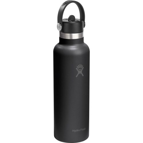 Hydro Flask, Hydro Flask Standard Mouth with Flex Straw Cap 621 ml Trinkflasche Schwarz, Herren, Größe: 0