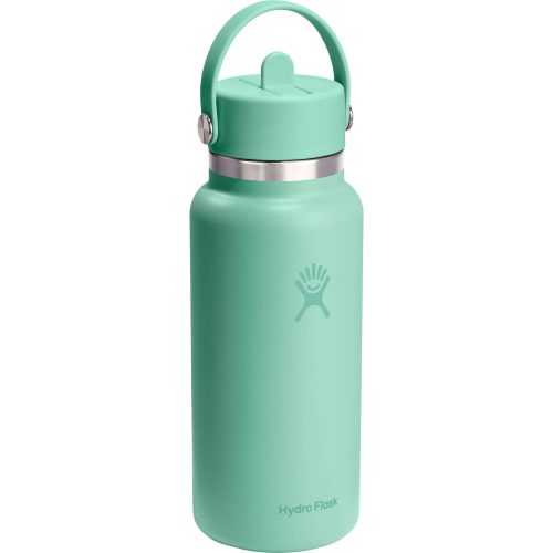 Hydro Flask, Hydro Flask Wide Mouth with Flex Straw Cap 946 ml Trinkflasche Grün, Herren, Größe: 0